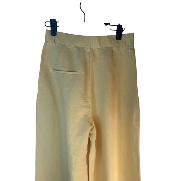 2/$30 ZARA XS Yellow High Rise Wide-Leg Linen & Cotton Blend Pants - Picture 12 of 16